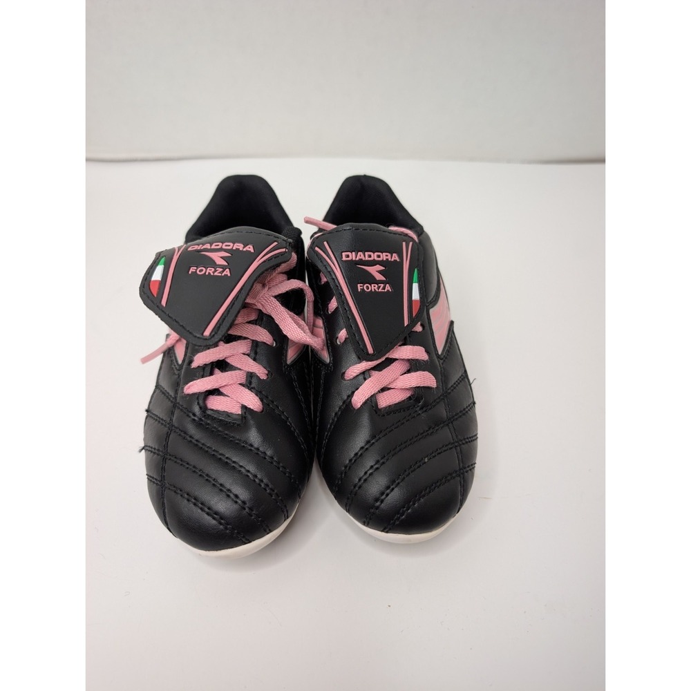 Diadora Forza‎ Youth Soccer Cleats Size 13 Black Pink FG Kids Football Shoes